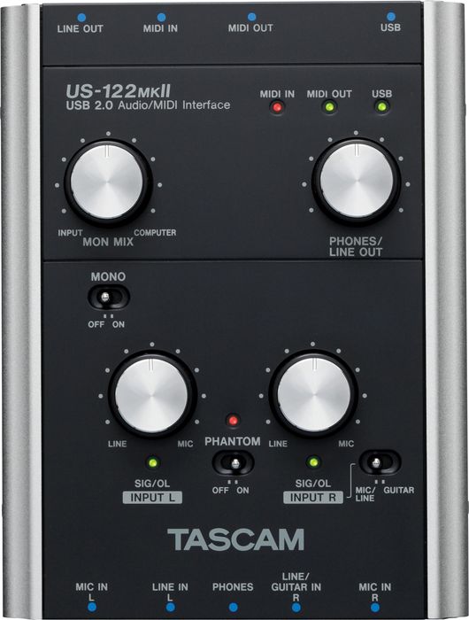 TASCAM US-122MKII USB 2.0 2-channel Audio/MIDI Interface