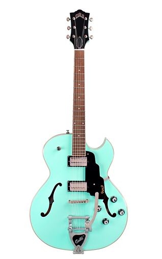 Guild Starfire I SC with Guild Vibrato Tailpiece Semi-Hollow Electric Guitar Sea Foam Green , snow crest white