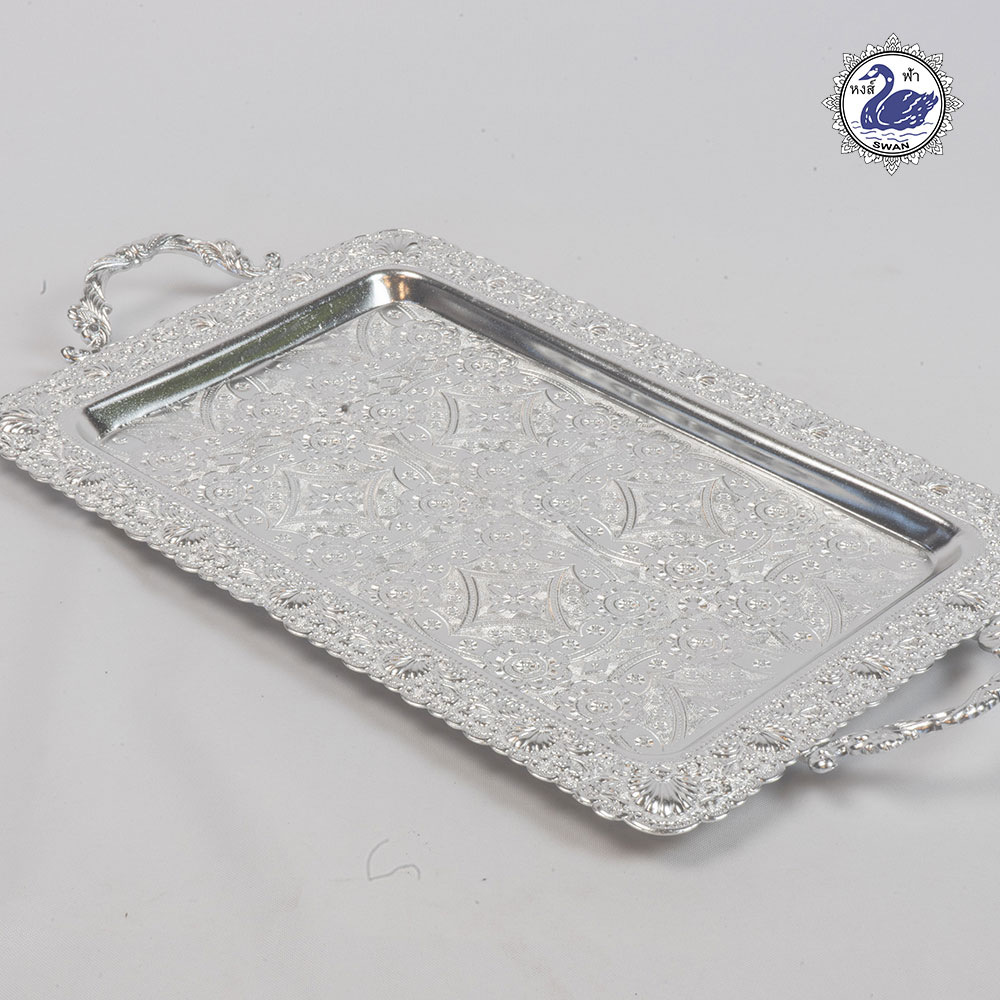 Aluminum Square Tray 38 cm Sliver