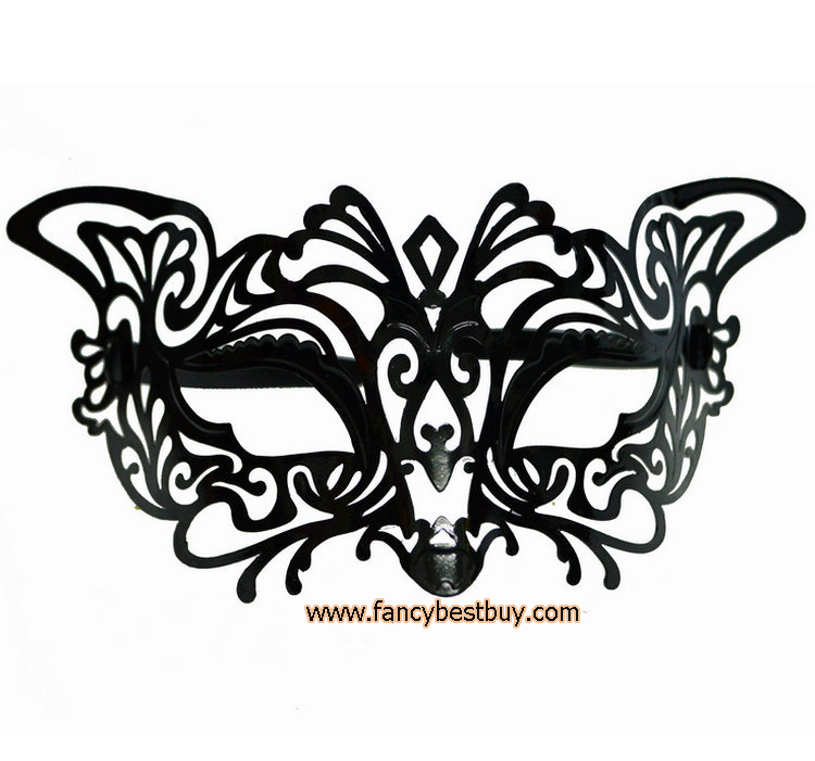 หน้ากากแฟนซี, หน้ากากปาร์ตี้, หน้ากากแฟนซีผู้หญิง แบบเหล็ก ขาแบบแว่น สีดำ