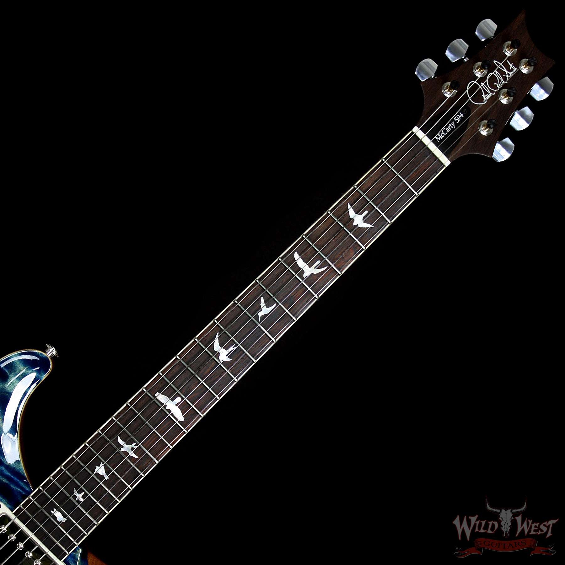 PRS Wood Library 10 Top McCarty 594 Quilt Top River Blue W/Brazilian Rosewood Fretboard
