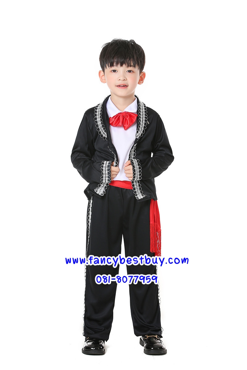 ชุดประจำชาติสเปน ชุดประจำชาติเม็กซิโก Mexico ชุดนานาชาติสเปน มีขนาด M(110-120), L(120-130), XL(130-140) รวมหมวกสีดำ