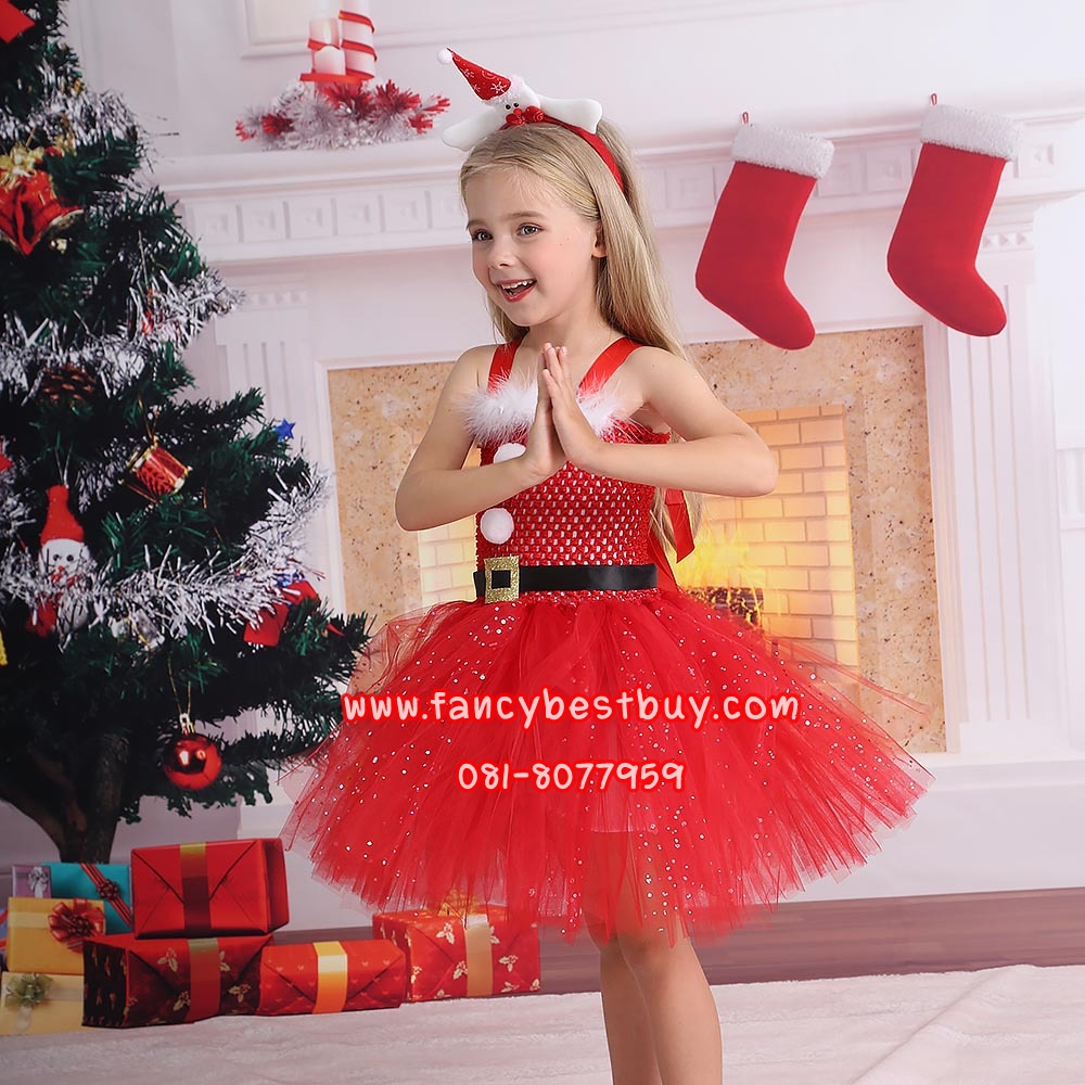 ชุดแซนตี้ Santy สำหรับแฟนซีวันคริสมาส มี ขนาด M 100-110, L 110-120, XL 120-140