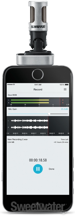 Shure Motiv MV88 iOS Digital Stereo Condenser Microphone