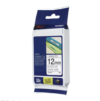 เทปพิมพ์สลาก Brother TZE-231 ขนาด 12 มม.ดำพื้นขาว (ของแท้)