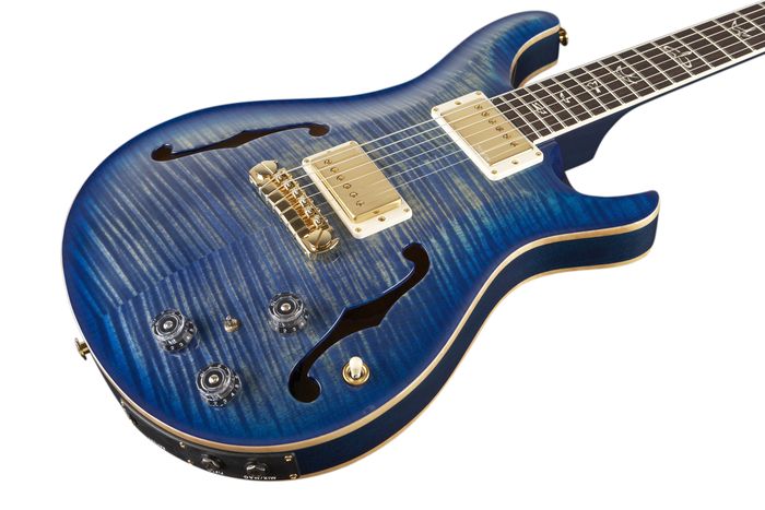 PRS Hollowbody II Flame Maple 10 Top Electric Guitar Faded Blue Burst Gold Hardware