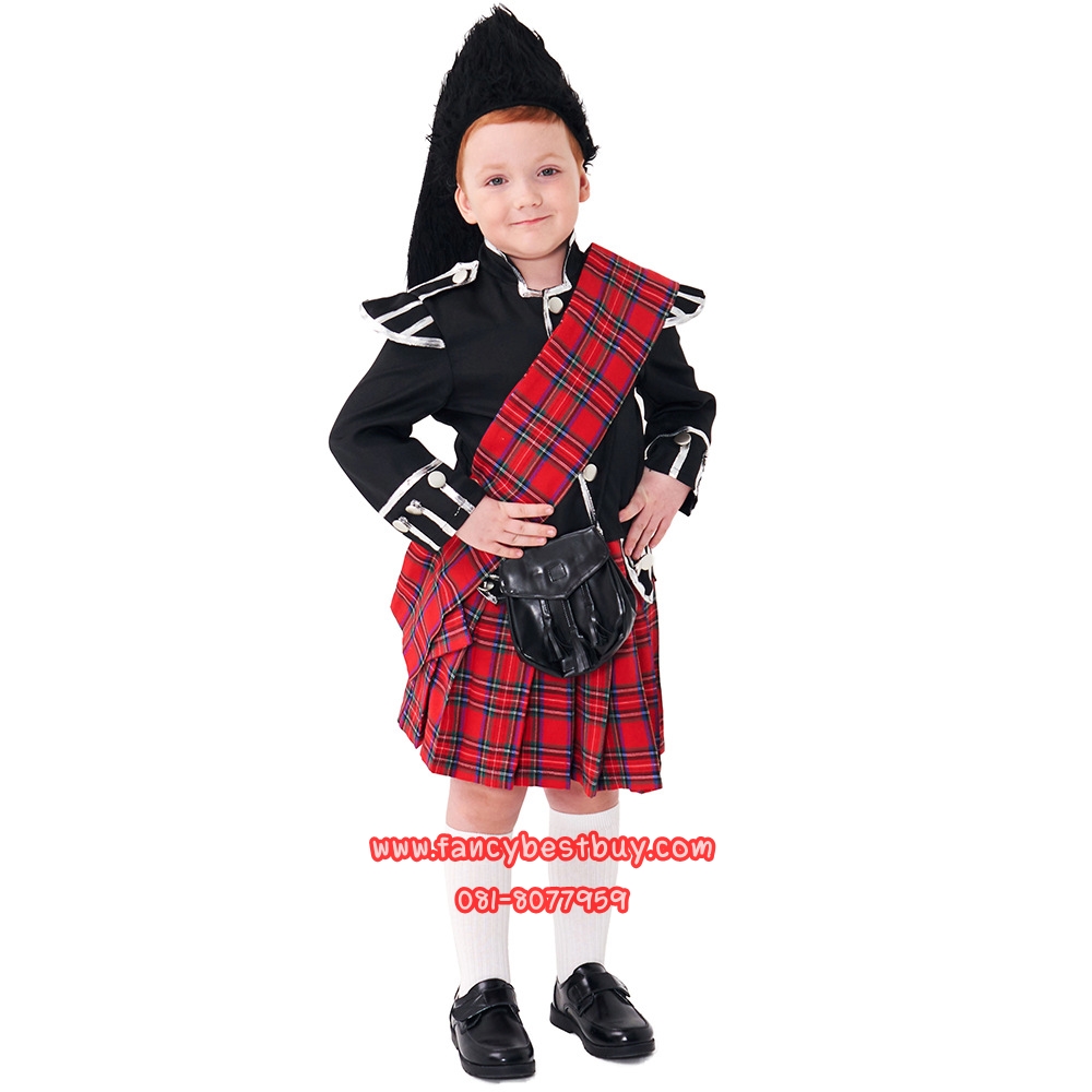 ชุดประจำชาติสกีอตแลนด์ Scotland Costume ชุดทหารอังกฤษ UK Soldier ชุดประจำชาติ มีขนาด XS 95-110, S 110-125, M 125-140, L140-150