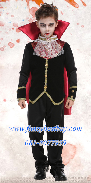 ชุดฮาโลวีนเด็กชาย ชุดแดร๊กคูล่า แวมไพร์ Handsome Vampire สำหรับวันฮาโลวีน มีขนาด S, M, L, XL