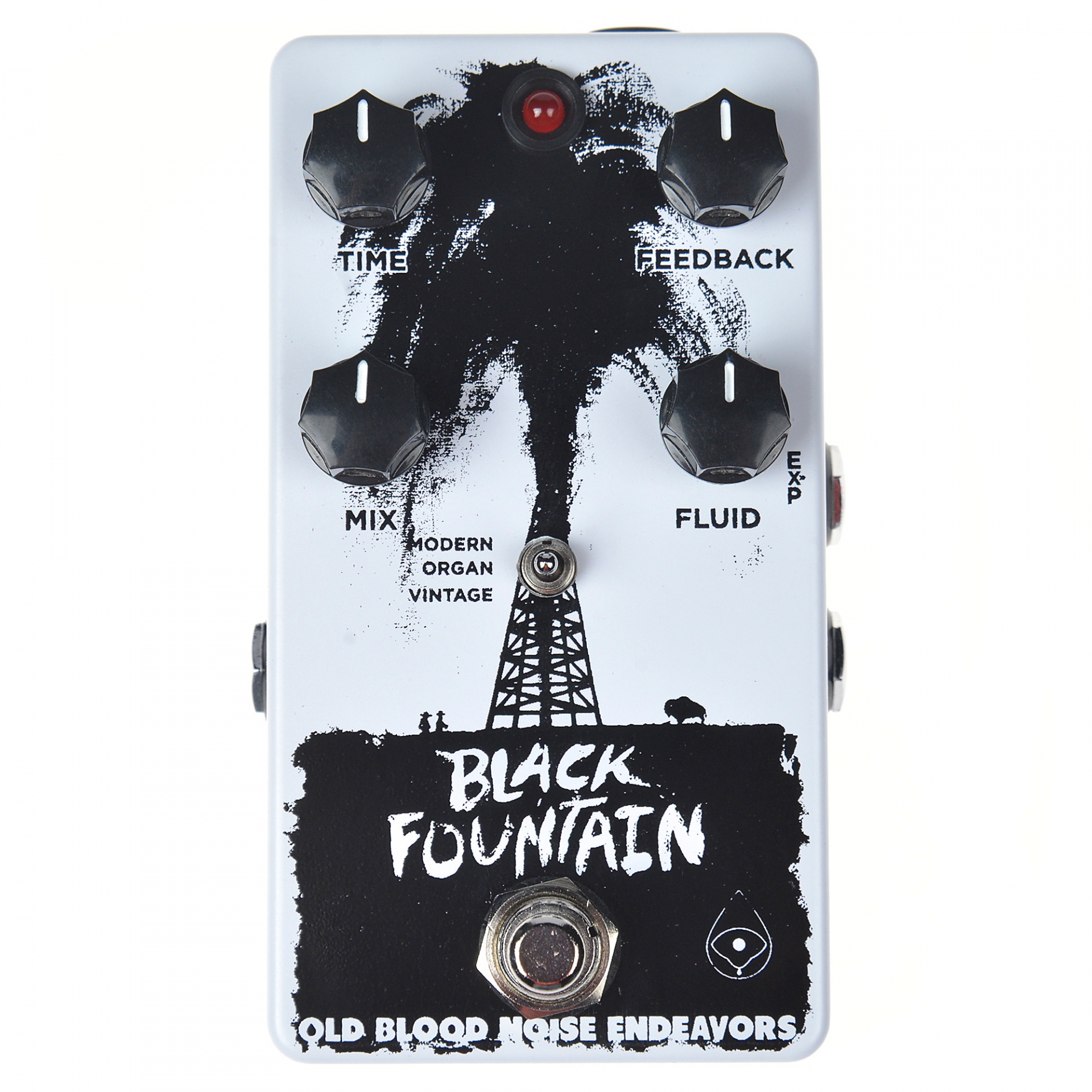 Old Blood Noise Black Fountain Delay CME Exclusive White and Black w/ Free Mug (LTD of 15)