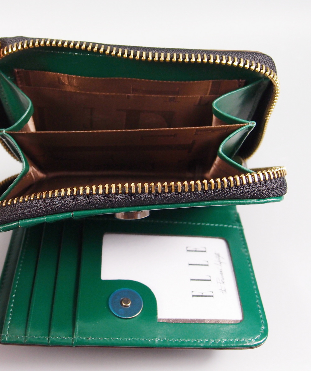 กระเป๋าสตางค์ ELLE เขียวปีกแมลงทับ ใหม่ แท้