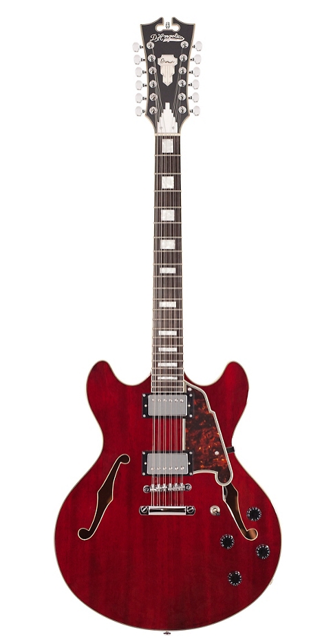 D Angelico Premier Series DC Semi-Hollow 12-String Electric Guitar Stopbar Tailpiece Transparent Wine and Ocean Turquoise