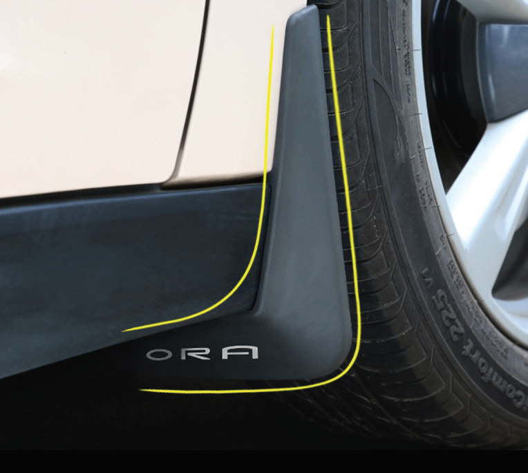 บังโคลน ยางกันโคลน รถยนต์ไฟฟ้า ORA Good Cat ไม่ต้องเจาะตัวรถ เช็คทำความสะอาดง่าย 4 ชิ้น พร้อมอุปกรณ์การติด