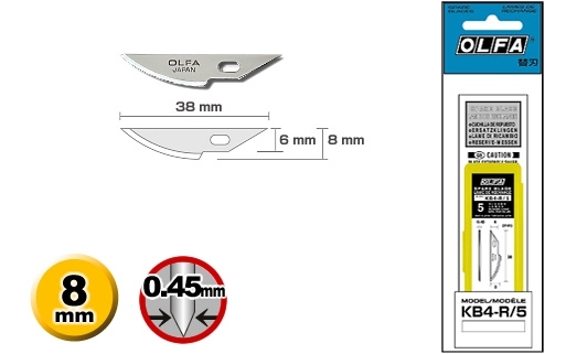 ใบมีด OLFA KB4-R/5 สำหรับคัตเตอร์ รุ่น AK-4