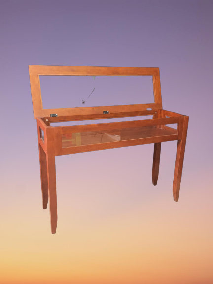 โต๊ะคอนโซลไม้ เปิดด้านบน กระจกรอบด้าน รุ่น Tango ขนาด W 112 x D 38 x H 76 (110) Cms. สีขาว และสีน้ำตาล