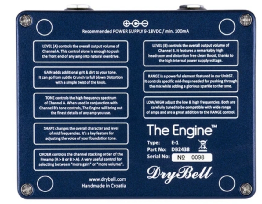 Drybell The Engine Dual Preamp Pedal - DB2438