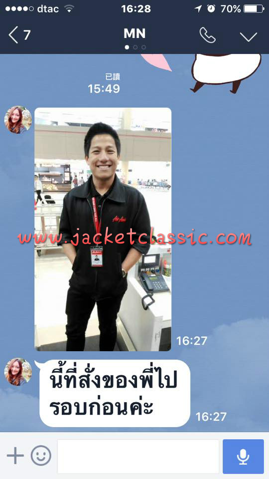 รีวิว เสื้อแจ็คเก็ต Jacket งานปักลู้กค้า คอปกสีดำ AirAsia