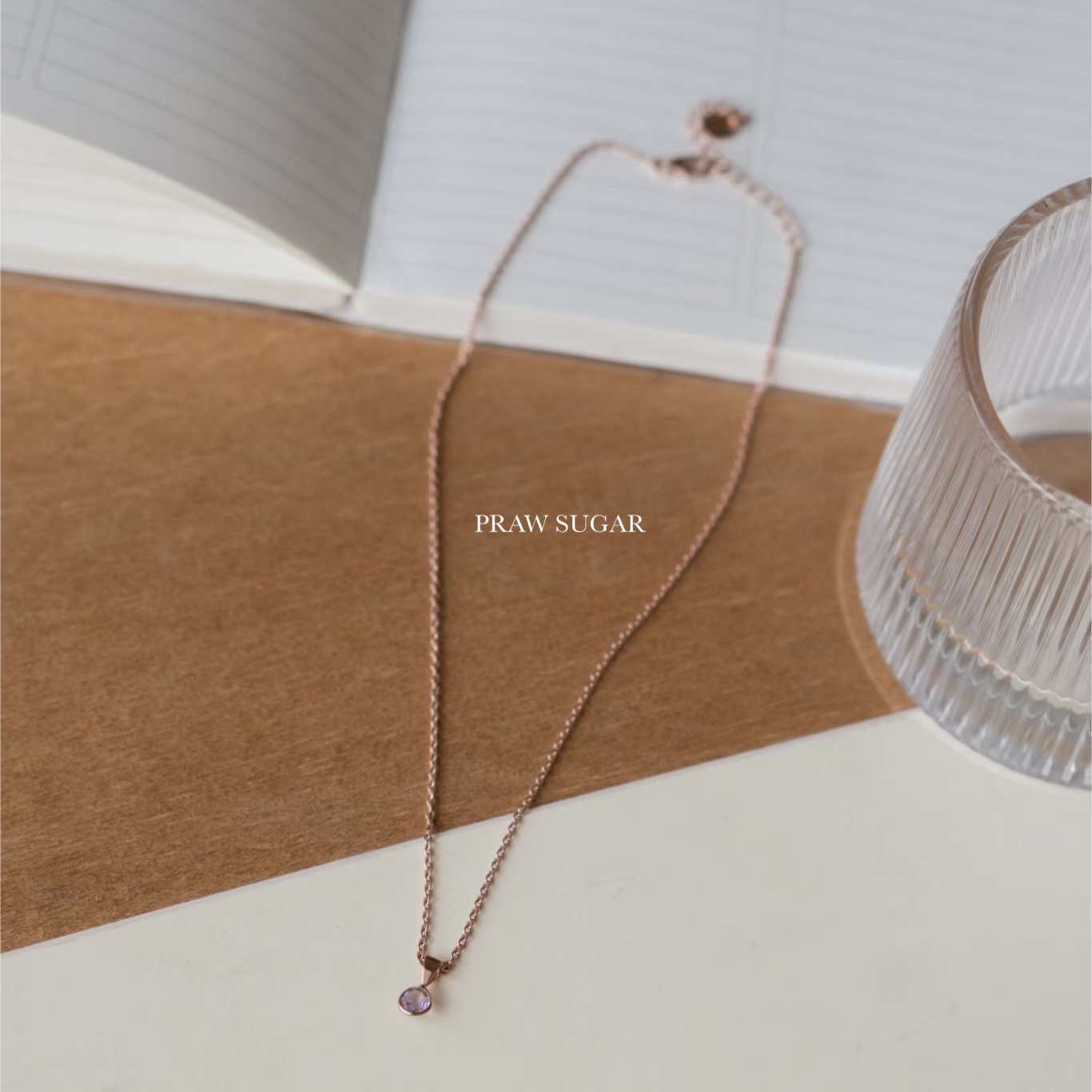 Amethyst Round Gem Stone Necklace 3mm - สร้อยคอพลอยแท้อเมทิสจี้ทรงกลม ขนาด 3mm (มี 2 สี) (สร้อยเป็นเงินแท้)