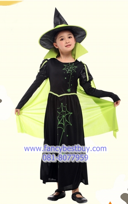 ชุดฮาโลวีนเด็กหญิง ชุดแม่มดน้อย สำหรับงานแฟนซี วันฮาโลวีน Beauty Witch ขนาด M, L