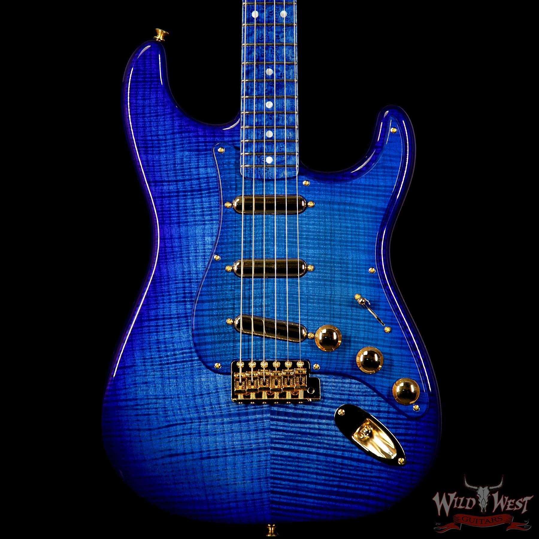 Fender Custom Shop Masterbuilt Yuriy Shishkov 1956 Stratocaster NOS Flame Top - Royal Blue