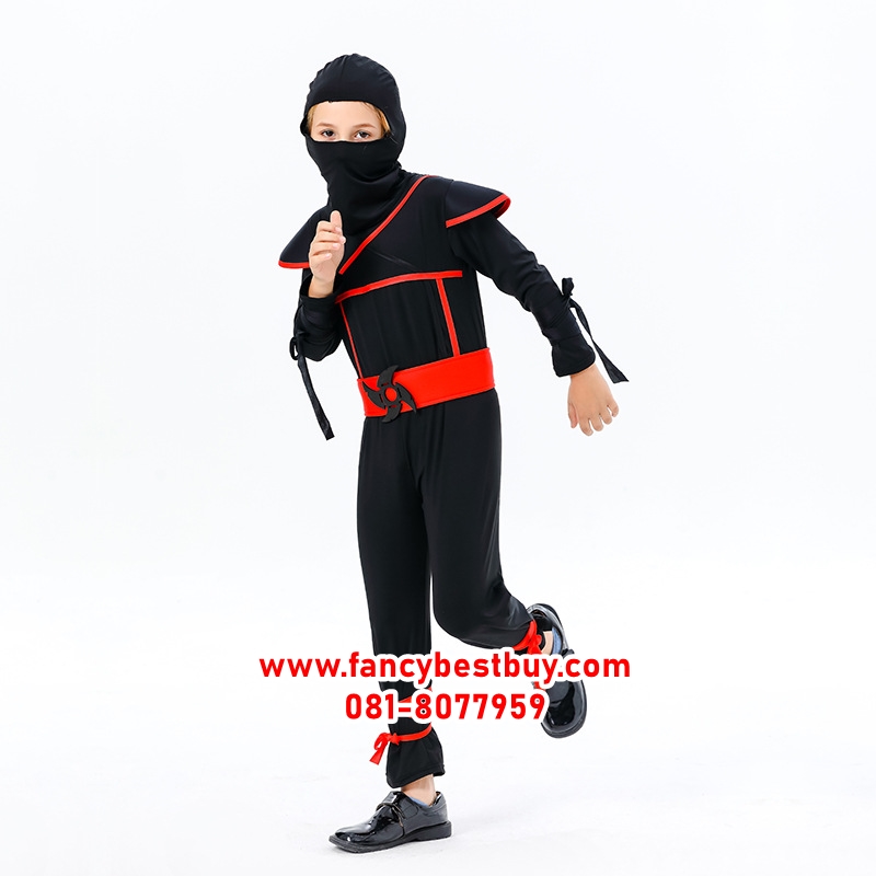 ชุดแฟนซีเด็กนินจาฮาโตริ สีดำ Black Ninja มีขนาด S 100-110, M 110-120, L 120-130, XL 130-140