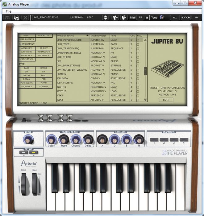 Arturia Analog Experience, THE PLAYER Keyboard Controller