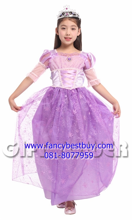 ชุดเจ้าหญิง ราพันเซล (Rapunzel) สีขาว สำหรับแฟนซีเด็กหญิง เทพนิยายในปราสาทดีสนีย์ Disney Princess ขนาด XL