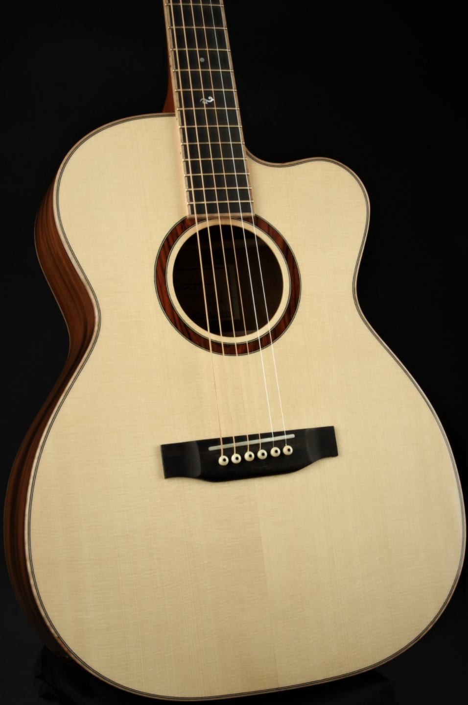 Jeff Jewitt OM Cutaway Deep Body - Venetian – Sinker Mahogany/Spruce