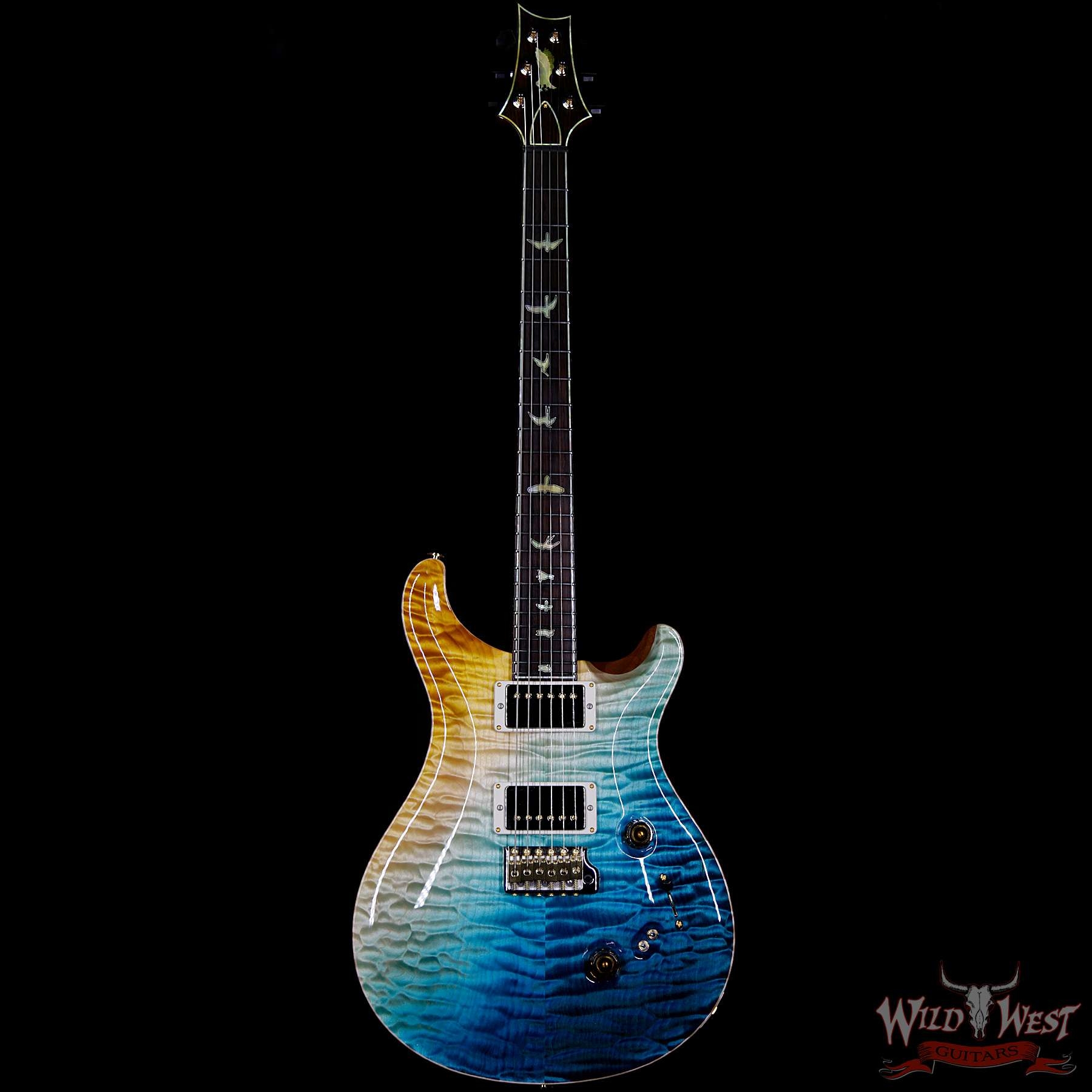 PRS Private Stock #7479 Custom 24-08 Singlecut Thickness Quilt Top Mahogany Middle Sapele Back Beach Cross Fade