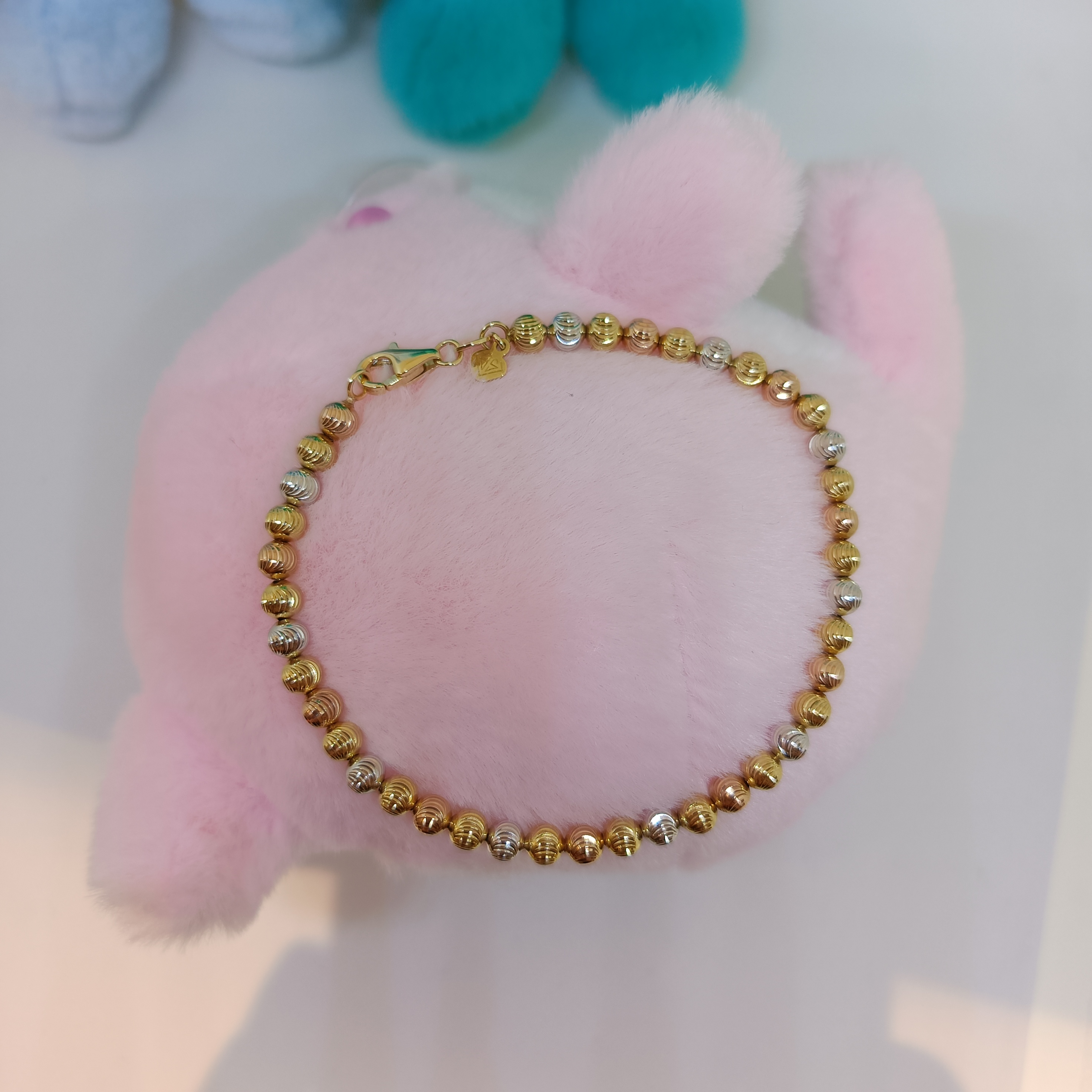 สร้อยข้อมืออิตาลี่ ลายเม็ดกลมก้นหอย 3กษัตริย์ สำหรับสุภาพสตรีครับ