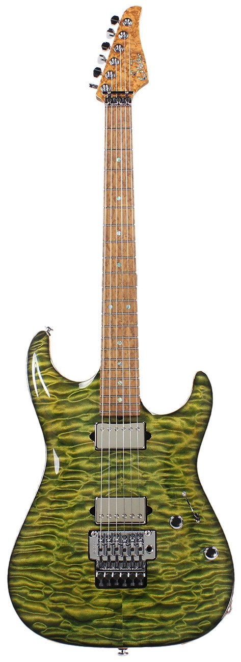 Suhr Select Standard Carve Top - Green Quilted Maple