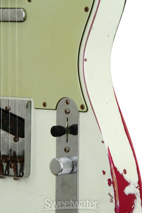 Fender Custom Shop 60s Telecaster Heavy Relic/Closet Classic Mix - Olympic White/Pink Paisley