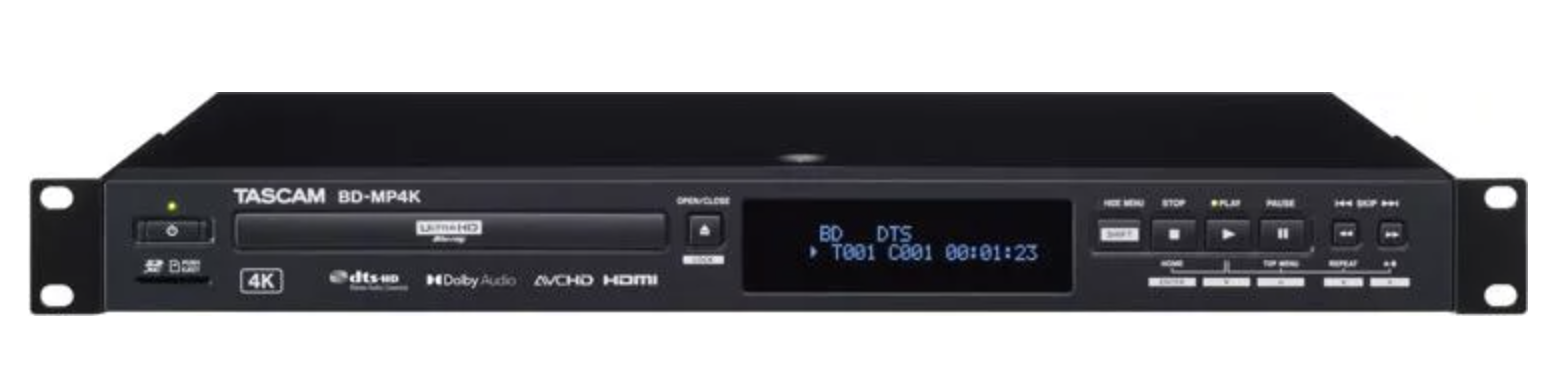TASCAM BD-MP4K Professional Rackmount 4K UHD Blu-ray Player