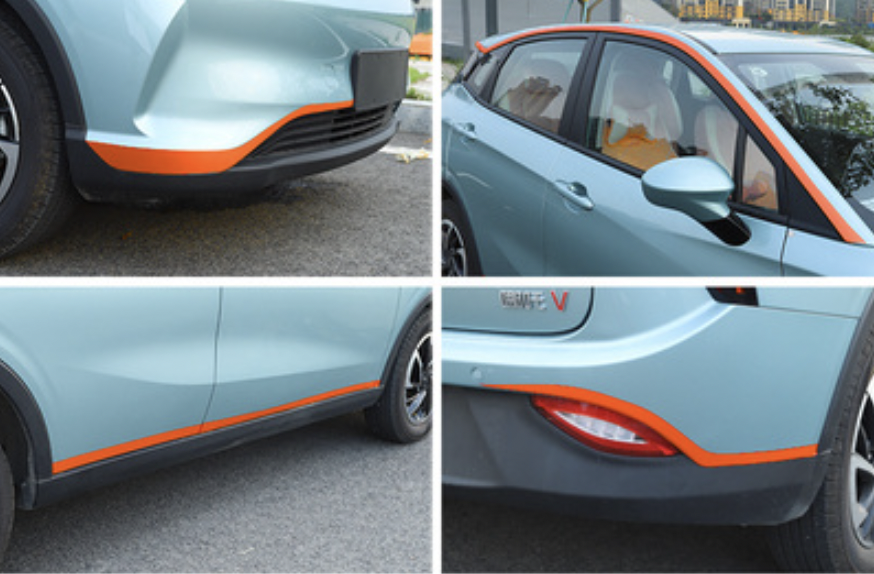 สติกเกอร์แต่งขอบรถ สำหรับรถยนต์ไฟฟ้า NETA V , NETA V pro มีสองสี แดง และส้ม