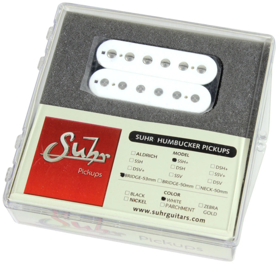 Suhr SSH+ Bridge Pickup, White, 50mm
