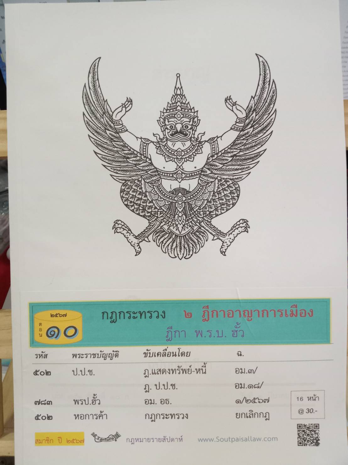กฎหมายใหม่ปี 2567 ตอนที่ 10 กฎกระทรวง 2 ฎีกาอาญาการเมือง ฎีกา พ.ร.บ. อั็ว