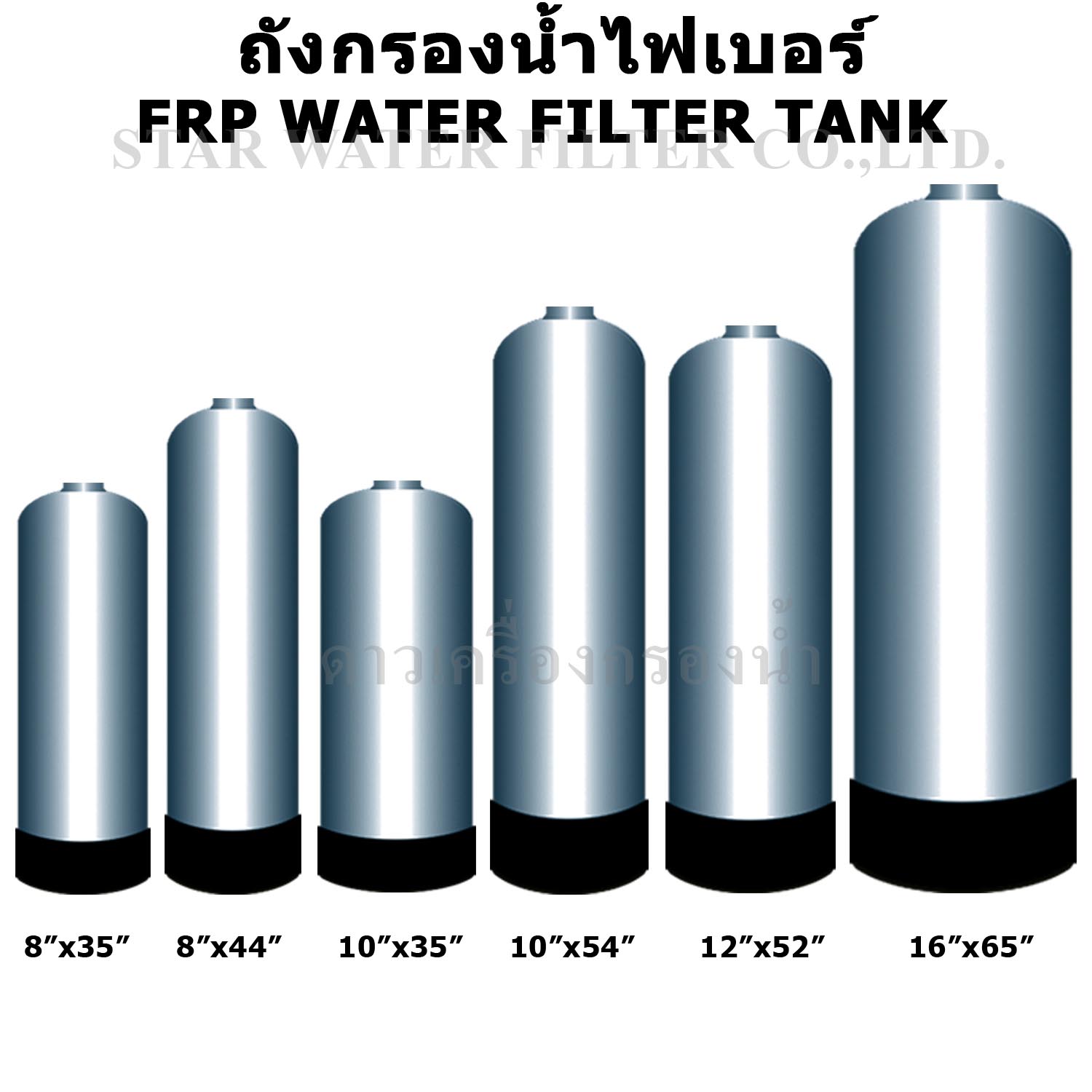 ถังกรองน้ำเปล่า Fiber FRP TANK สีเทาไม่รวมอุปกรณ์อื่น