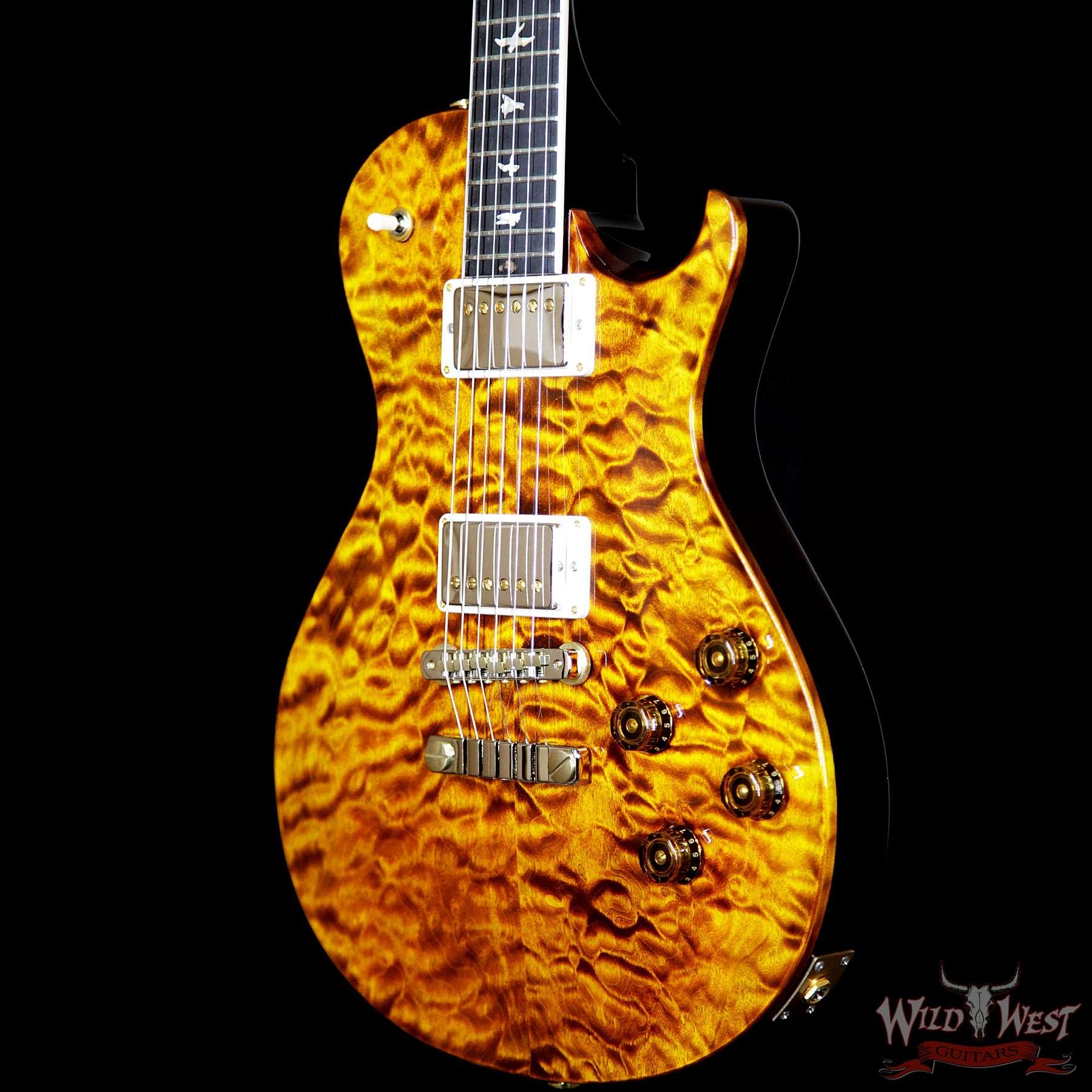 PRS Wood Library Artist Package McCarty Singlecut SC 594 Quilt Top Ebony Fretboard - Yellow Tiger