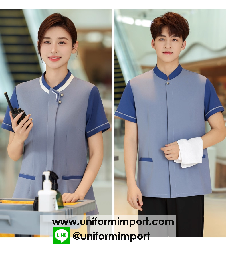 เสื้อพนักงานทำความสะอาด ++คลิกภาพดูรายละเอียดด้านใน เสื้อแม่บ้าน เสื้อแม่บ้านโรงแรม เสื้อฟอร์มพนักงาน ยูนิฟอร์ม uniform เสื้อพนักงานโรงแรม