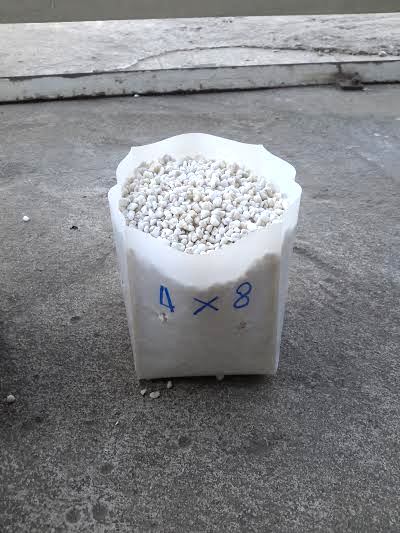 ถุงเพาะชำสีขาว ขนาด 4x8 นิ้ว 30 กก. เจาะรู / กระสอบ