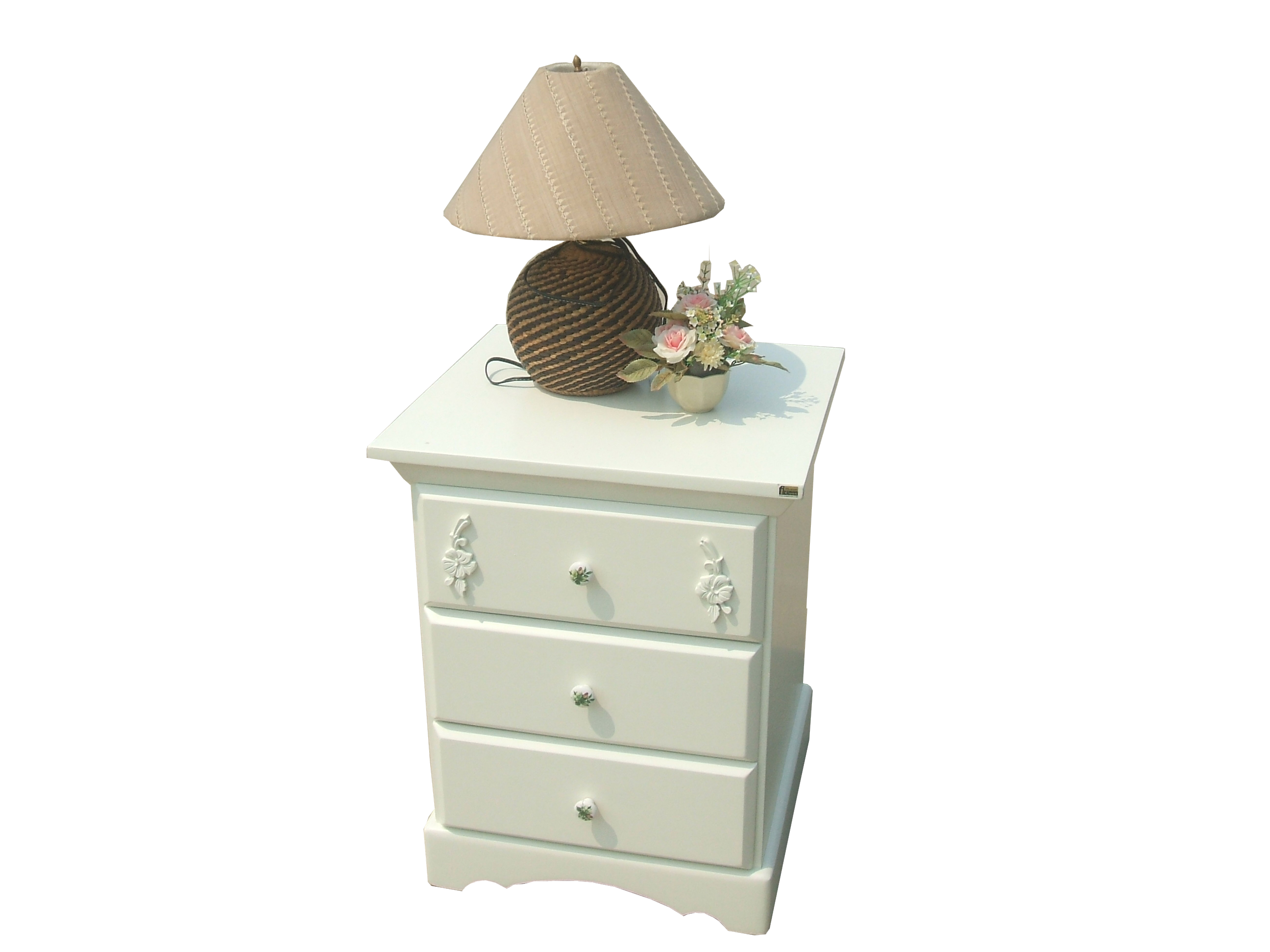 ตู้หัวเตียง 3 ลิ้นชัก รุ่น Emily ขนาด W 53 x D 51 x H 67 Cms.