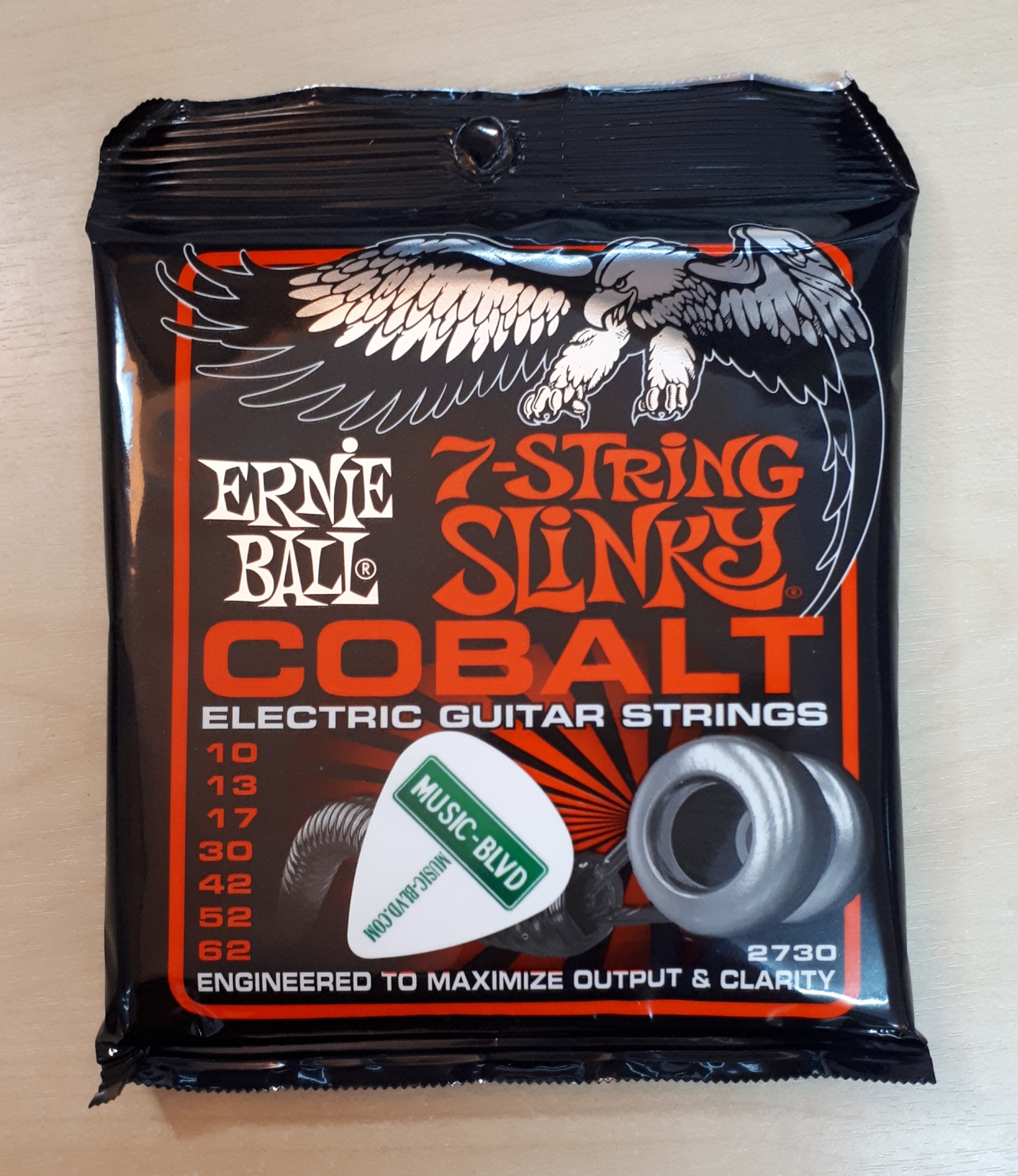 Ernie Ball 2730 Cobalt 7-String Skinny Top Heavy Bottom Electric Guitar Strings