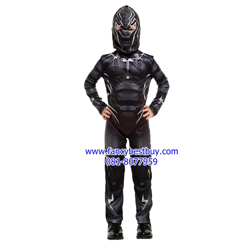 ชุดMarvel, Black Panther, แบล็คแพนเธอร์, ชุดแฟนซีเด็ก, ชุดซูเปอร์ฮีโร่ มีขนาด M