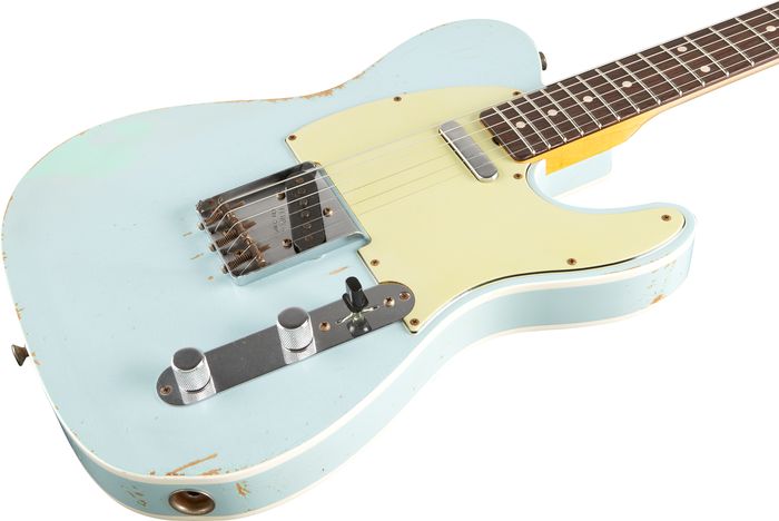 Fender Custom Shop Master Built By Dennis Galuszka 1960 Heavy Relic Telecaster Electric Guitar Sonic Blue