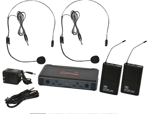 Galaxy Audio ECD Dual Channel UHF Wireless System with Dual Headset Microphones