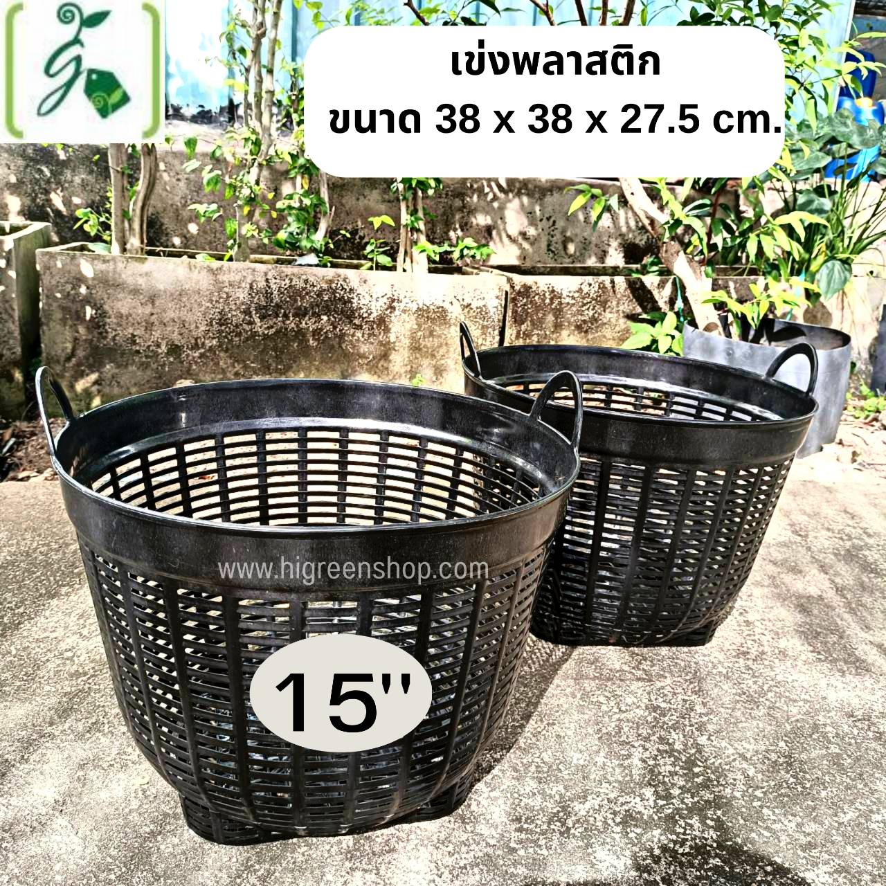 เข่งพลาสติก (15 นิ้ว / เบอร์6) จำนวน 1 ใบ