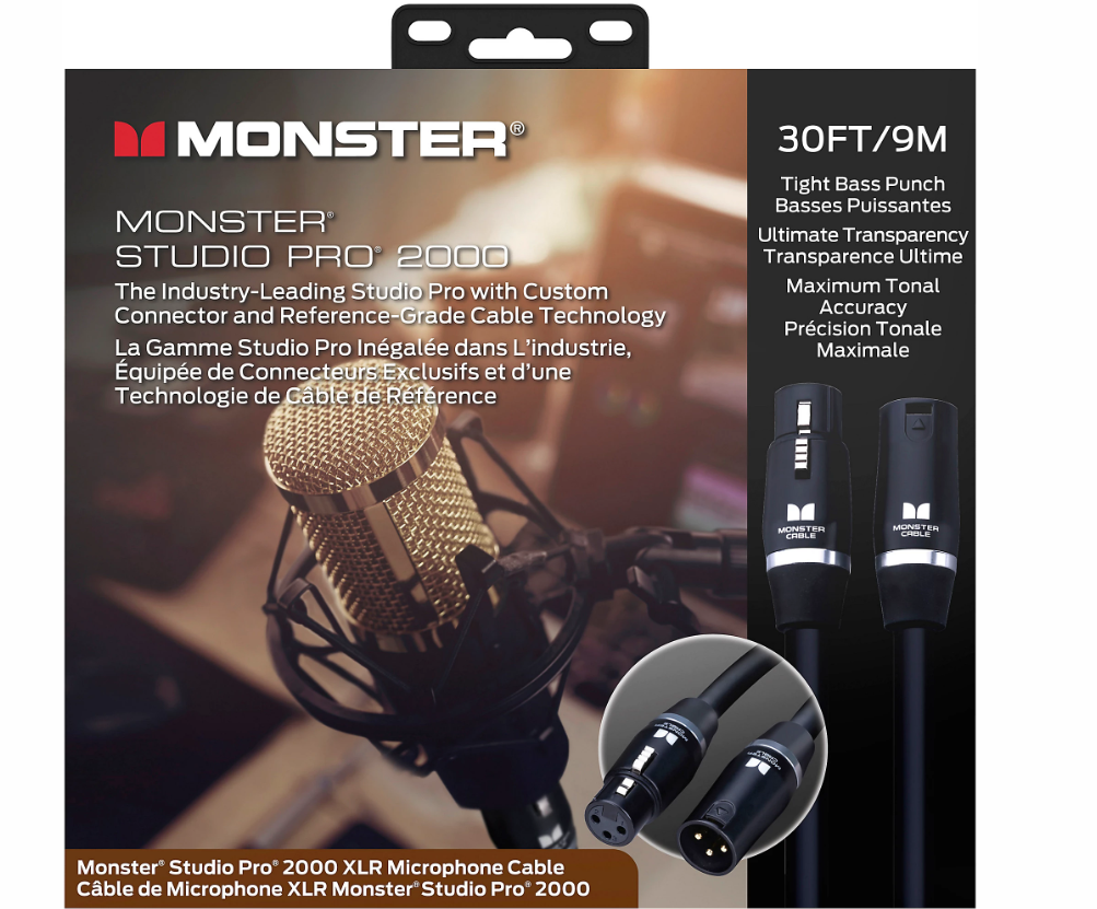 Monster Cable Prolink Studio Pro 2000 Microphone Cable 30 ft. Black