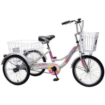 [SALE 25%] รถจักรยานสามล้อ MEADOW (ใส่ที่นั่งหลังได้) ตะกร้าท้ายใบใหญ่