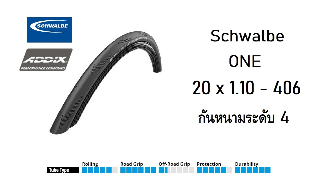 ยางนอก Schwalbe 20 x 1.10 - 406 ONE