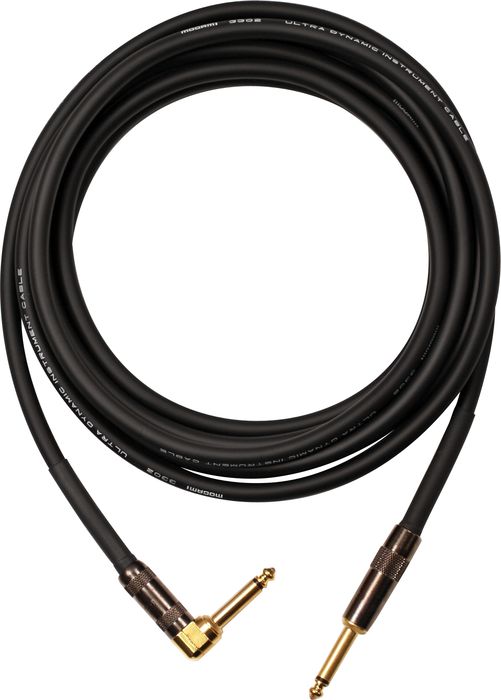 Mogami Platinum Instrument Cable with Right Angle to Straight End Connectors