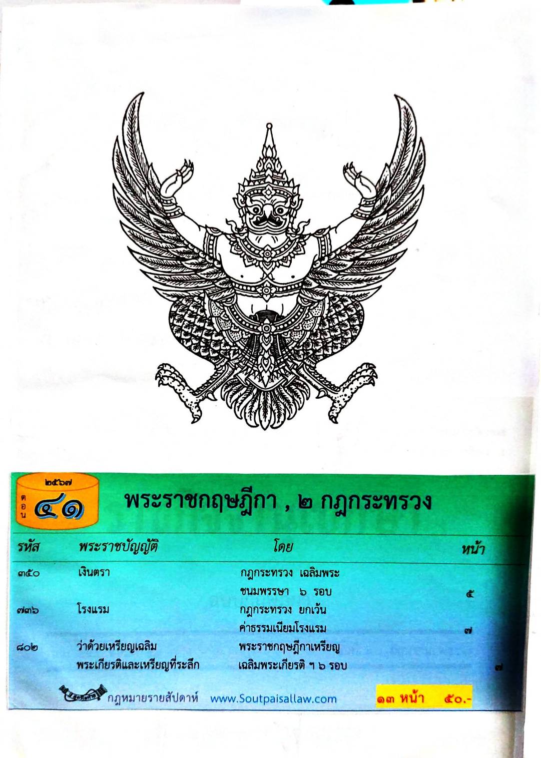 กฎหมายใหม่ปี 2567 ตอนที่ 41 พระราชกฤษฎีกา 2 กฎกระทรวง
